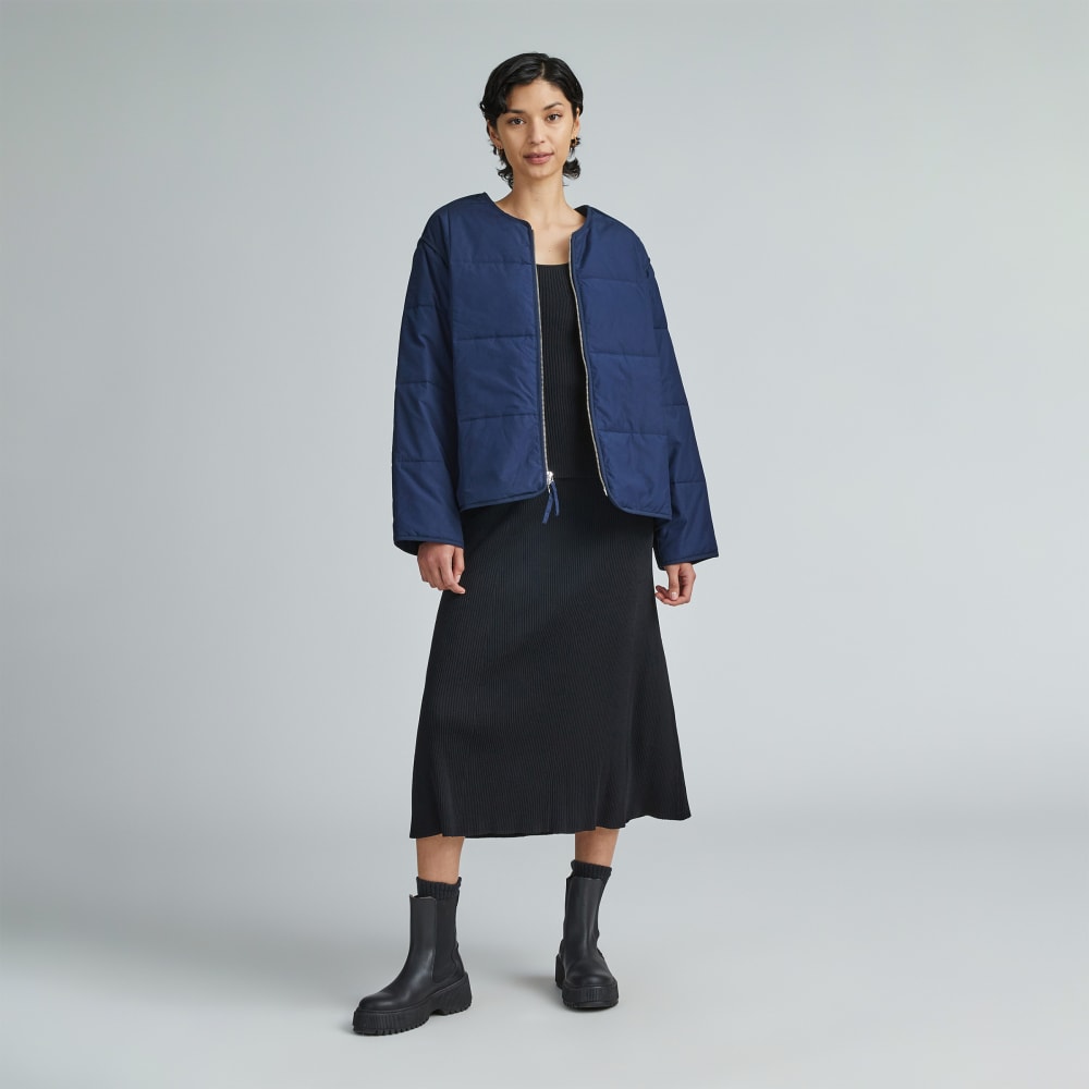 The Quilted Cotton Liner | Navy - Image 6