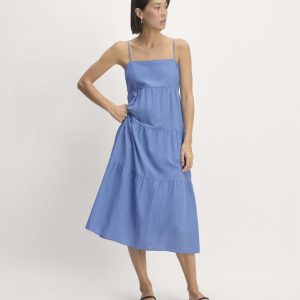 The Gauze Tiered Dress | Blue Opal