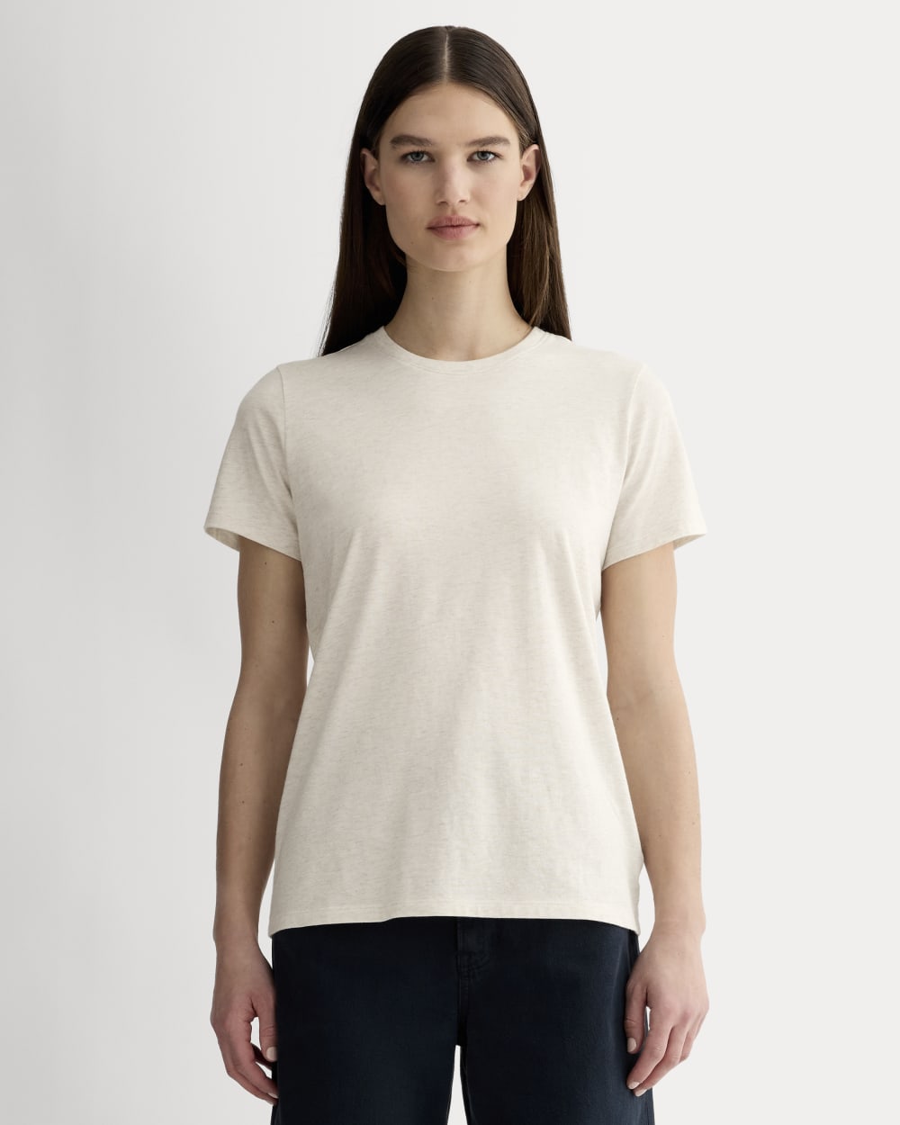 The Slim Crew in Essential Cotton | Heathered Oat