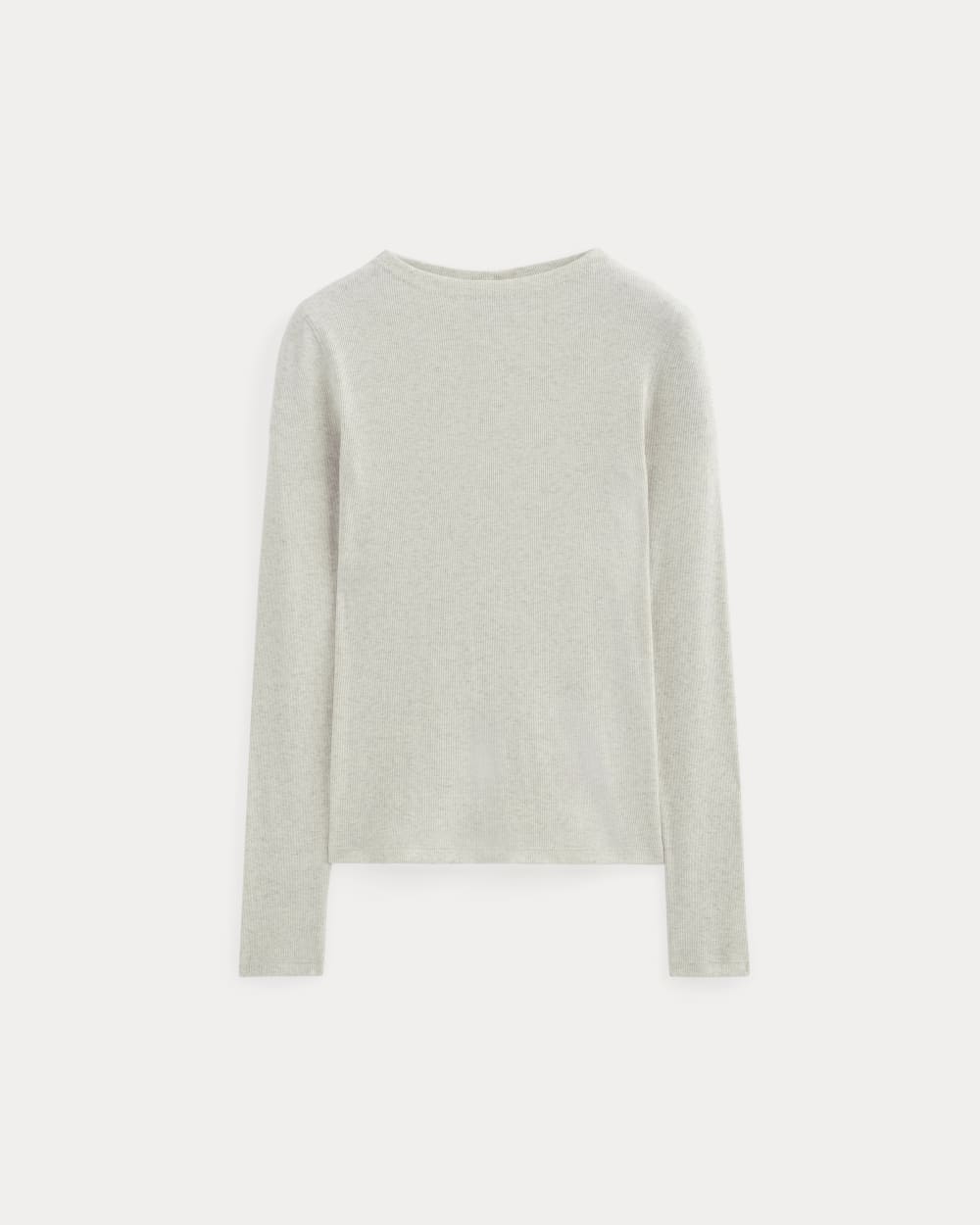 The Luxe Rib Funnel-Neck Tee | Heathered Oat - Image 2