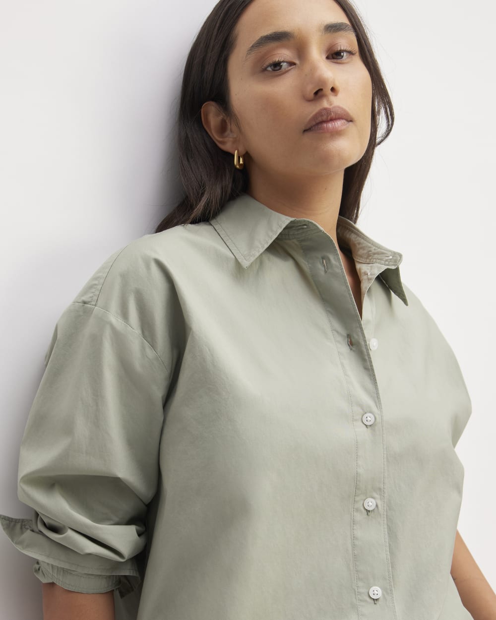 The Supima? Cotton Boyfriend Shirt | Sage Green - Image 4