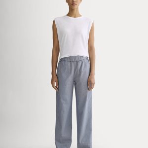 The Easy Pant | Dark Denim Pinstripe