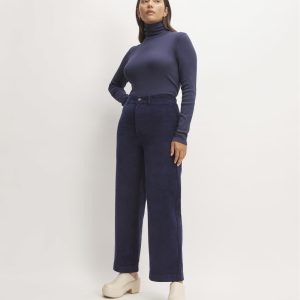 The Corduroy Wide-Leg Pant | Navy