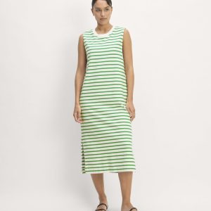 The Weekend Tank Dress | Bone / Grass Green