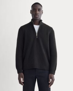 The Felted Merino Half-Zip Sweater | Black
