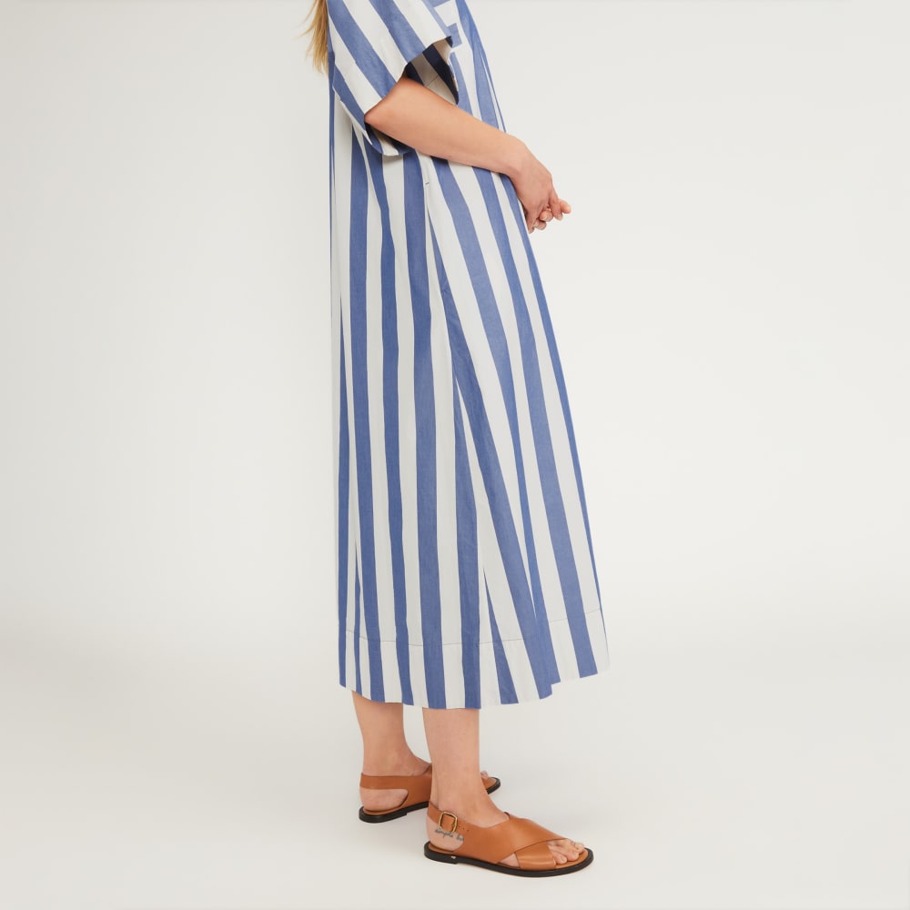 The Poplin Caftan Dress | Mazarine Blue / Bone - Image 4