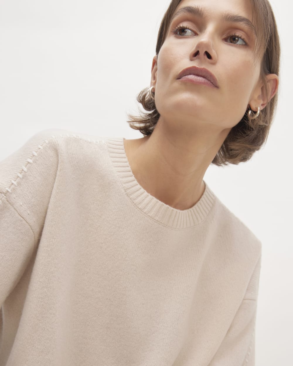The Good Merino Wool Crewneck Sweater | Buttermilk / White - Image 4