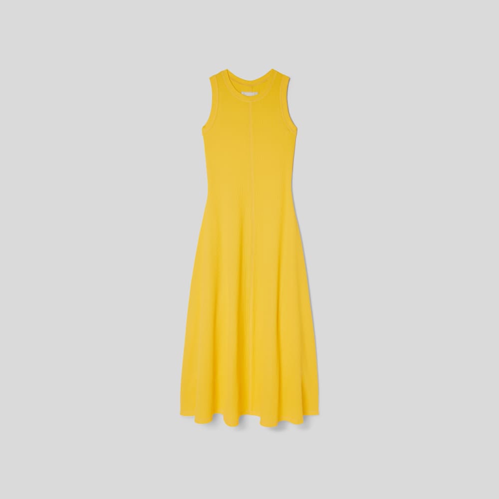 The Organic Cotton Waffle Tank Dress | High Visibility Yellow - Image 2