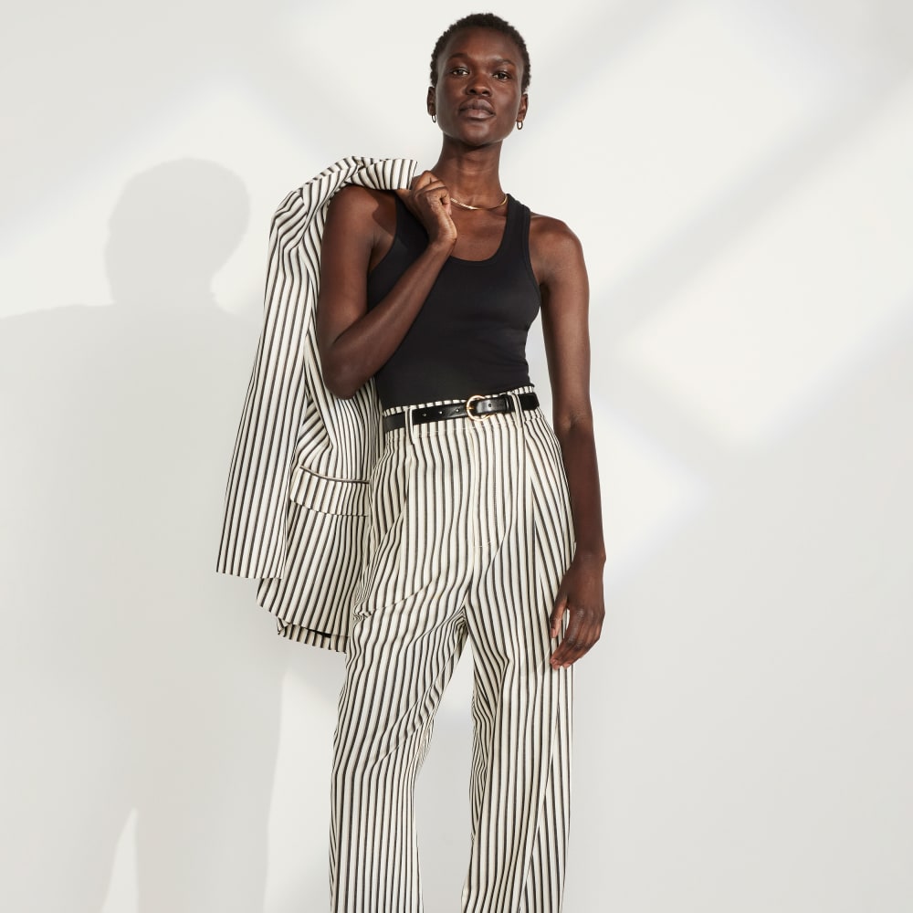 The Draper Pleated Pant in Buttersmooth | Ombre Stripe | 32 Inseam - Image 7