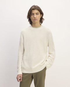 The No-Sweat Ribbed Crew | Heathered Canvas