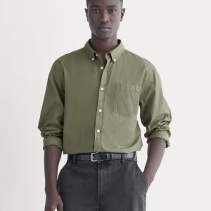 Washed Poplin Shirt | Lichen Green