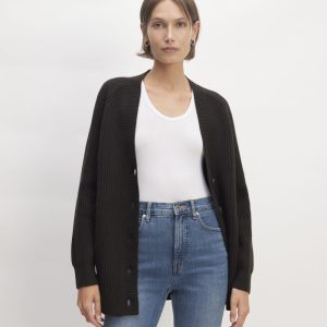 The Felted Merino Cocoon Cardigan | Black
