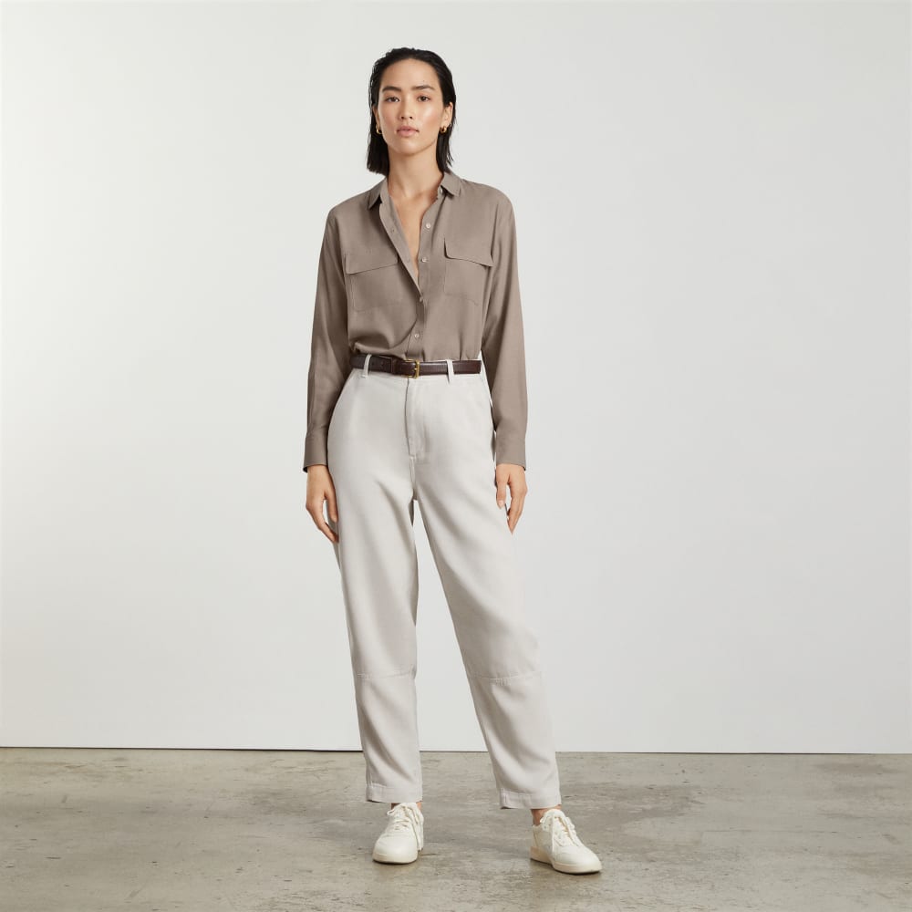 The Washable Silk Relaxed Shirt | Burnt Sugar - Image 3