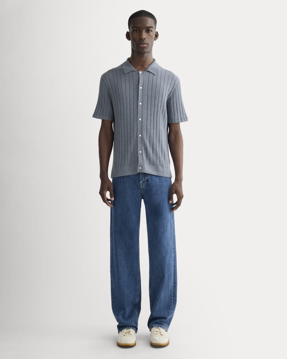 The No-Sweat Button-Down Polo | Heather Sage Blue - Image 3