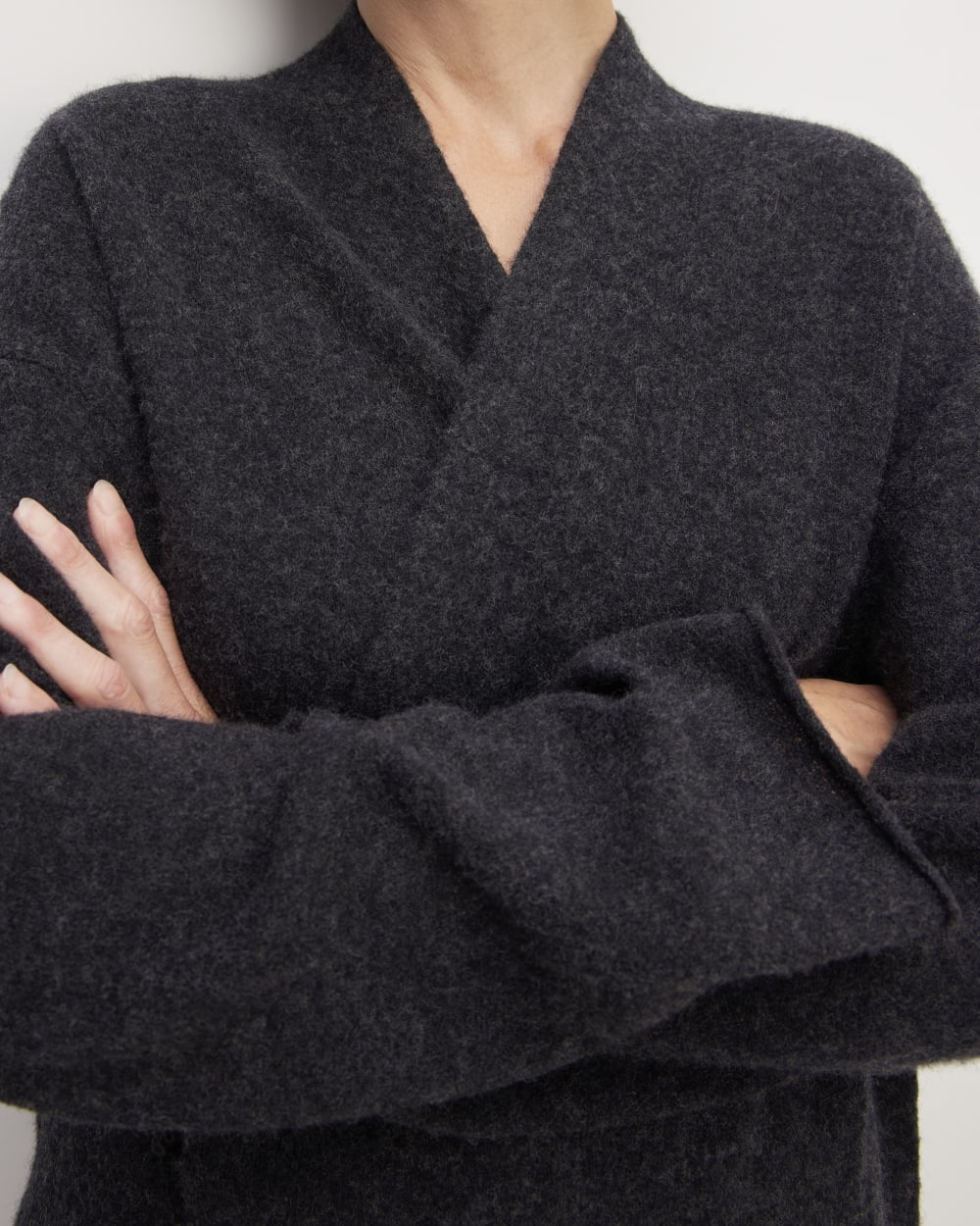 The Cozy-Stretch Long Cardigan | Charcoal - Image 5