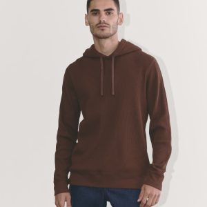 The Waffle-Knit Hoodie | Dark Mahogany