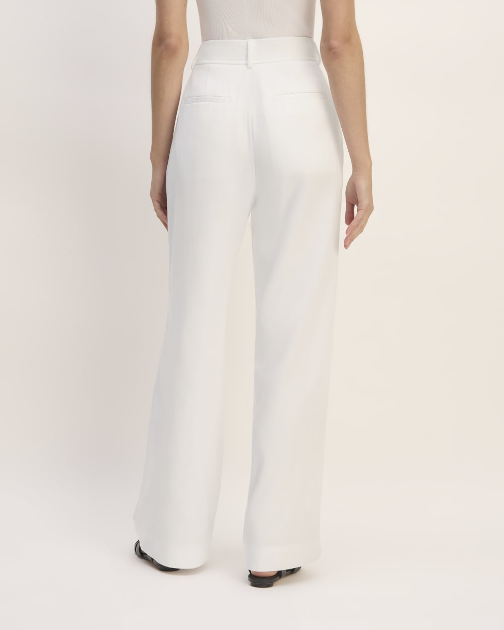 The Draper Pleated Pant in Buttersmooth | White | 32 Inseam - Image 6