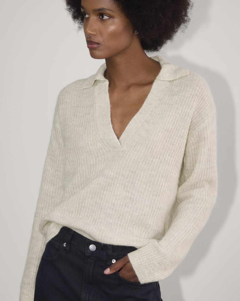 The Oversized Polo in Alpaca | Almond - Image 3
