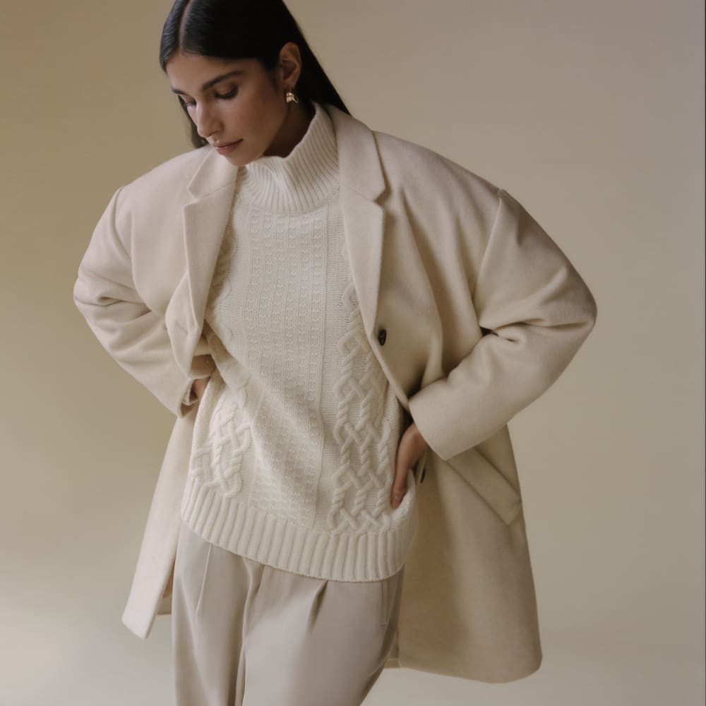 The Italian ReWool? Cocoon Coat | Cream - Image 4