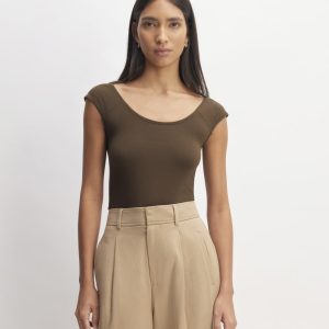 The Supima® Form Cap-Sleeve Tee | Cocoa