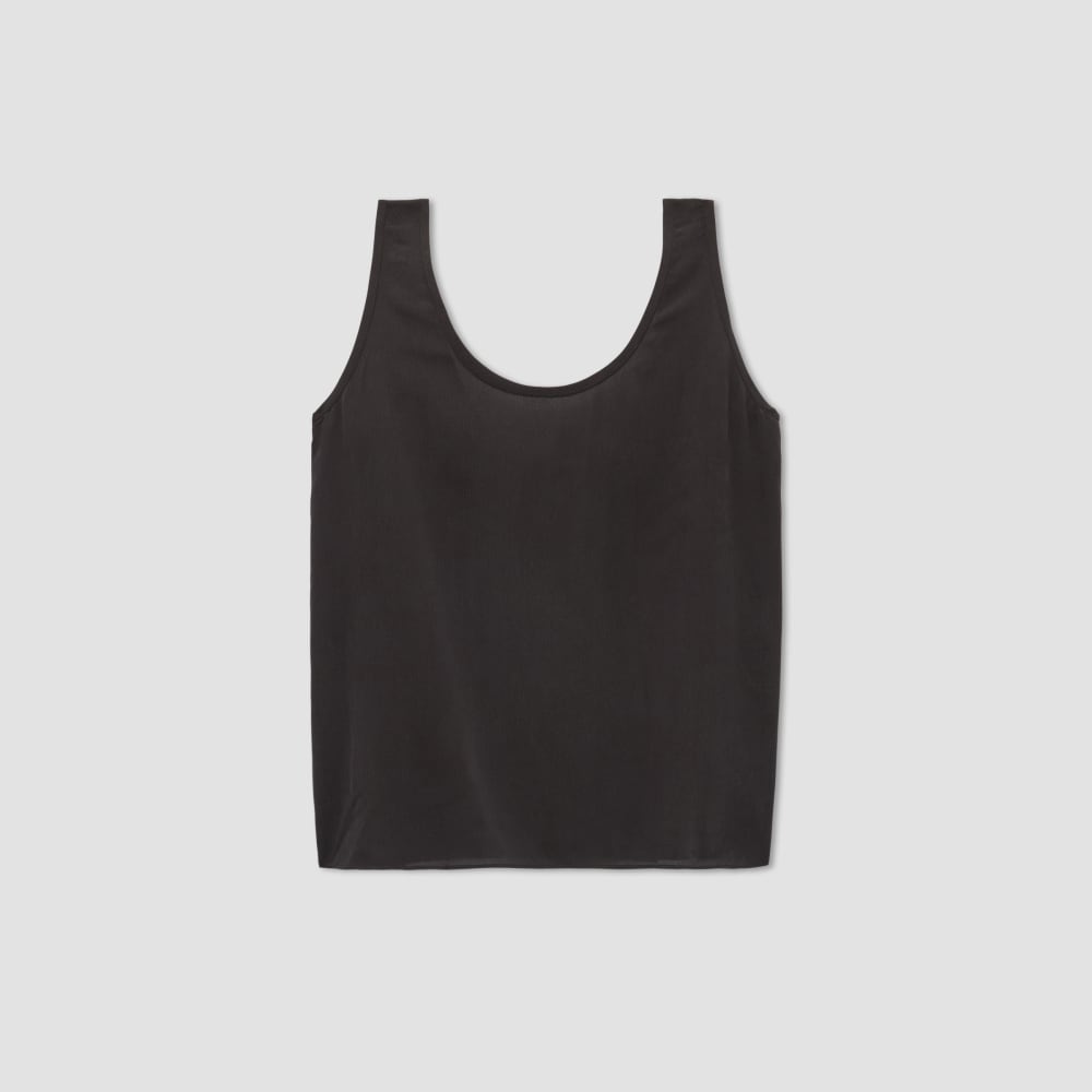 The Scoop Tank in Washable Silk | Black - Image 2