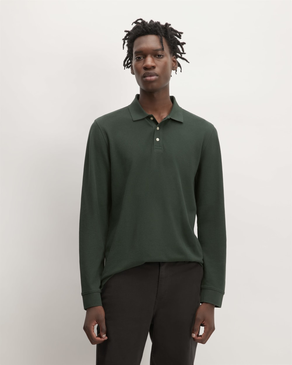 The Long-Sleeve Pique Polo | Scarab