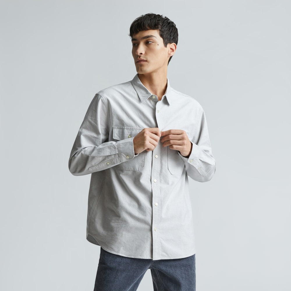 The Organic Oxford Relaxed Utility Shirt | Grey