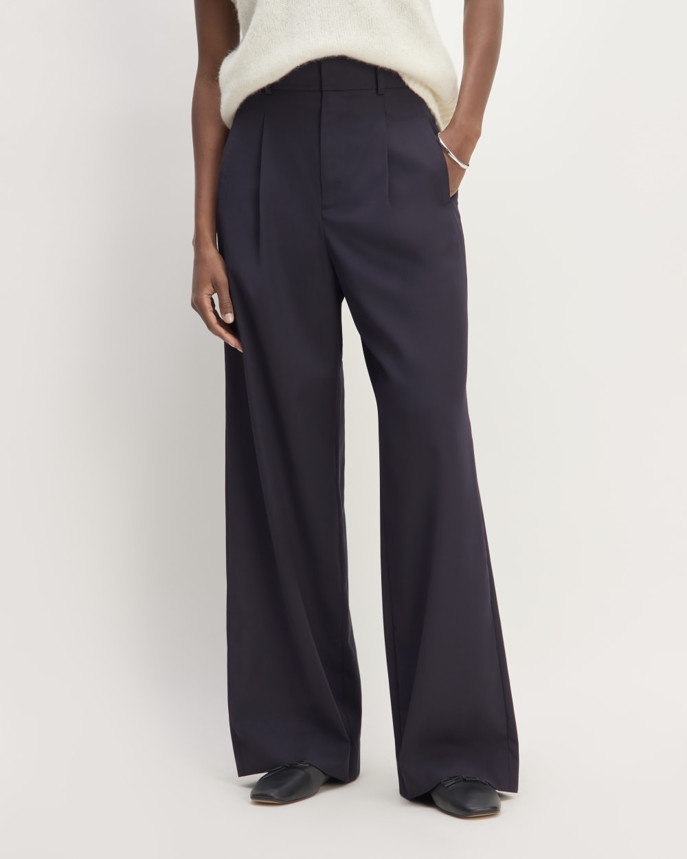 The Italian Wool Way-High® Drape Pant | Navy - Image 3