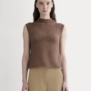 The Lace Knit Tank | Mocha