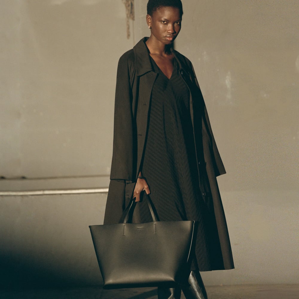 The Gathered Drape Trench | Black - Image 7