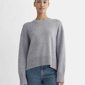 The Boxy Sweater in Everyday Cotton | Blue Indigo/Canvas Twist