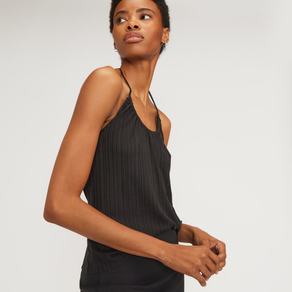 The Rib Soft Knit Halter Top | Black - Image 4