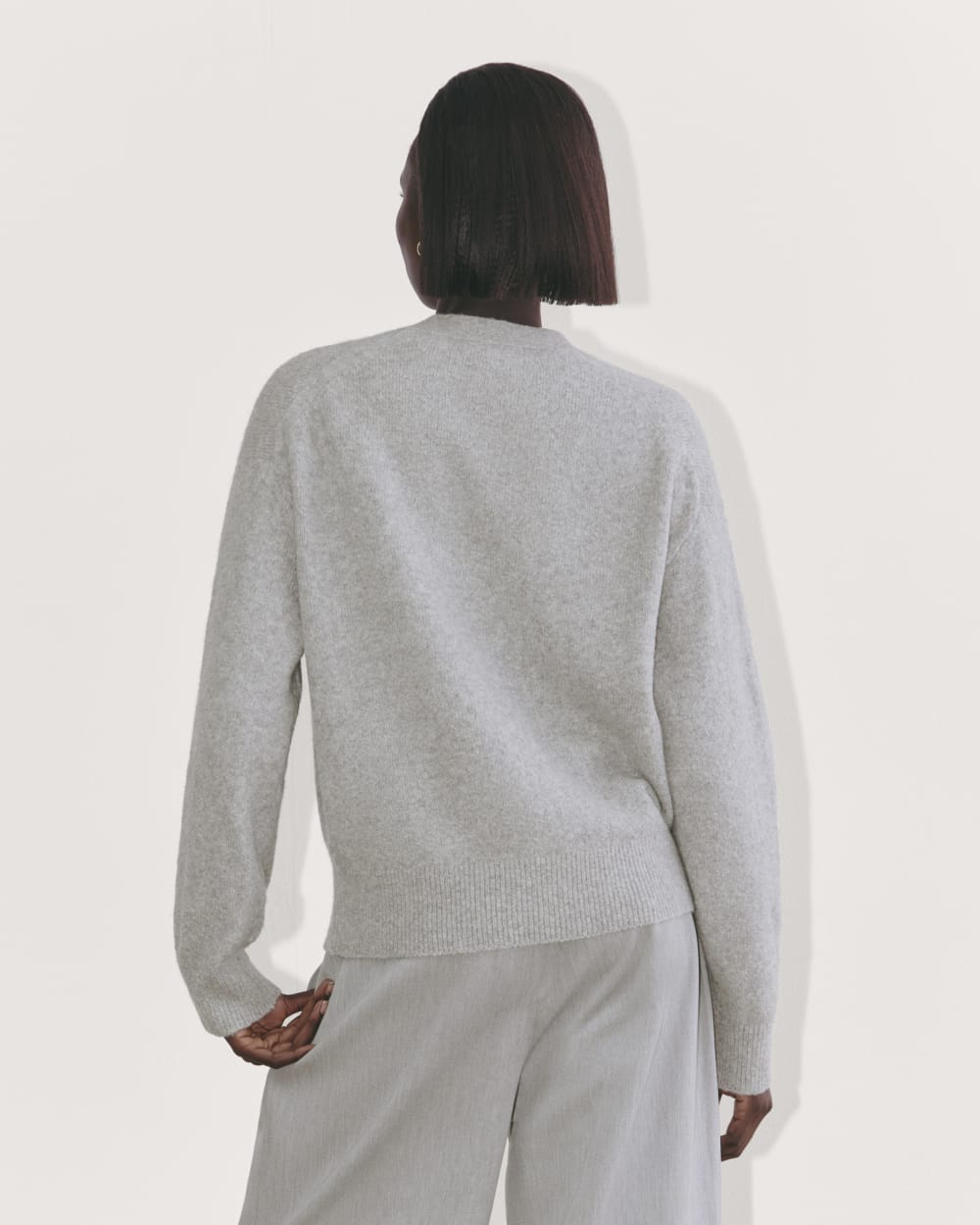The Cocoon Cardigan in Plush Cotton | Heathered Grey - Image 6