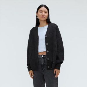 The Felted Merino Cardigan | Black