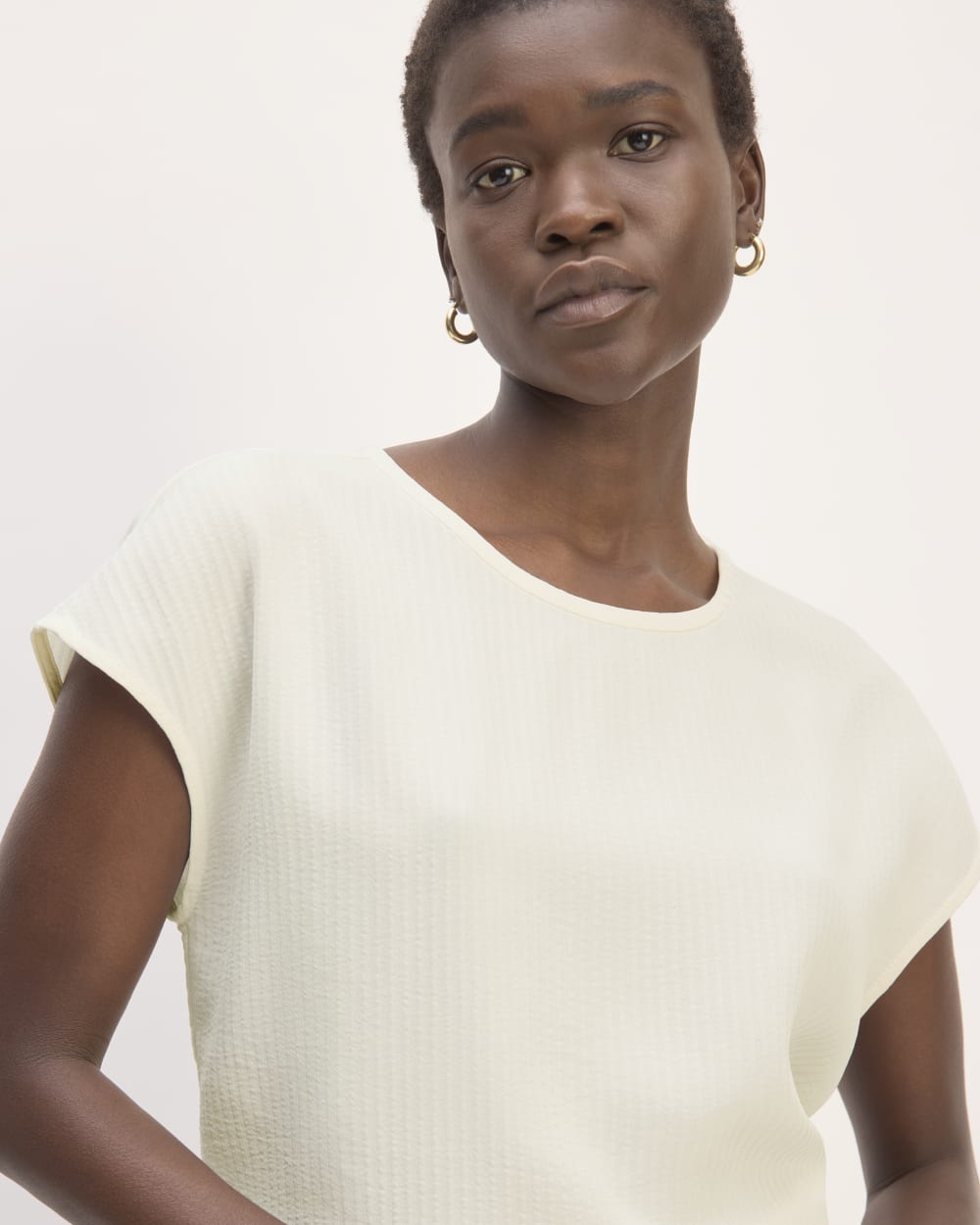 The Mini Jacquard Stripe Top | Bone - Image 4