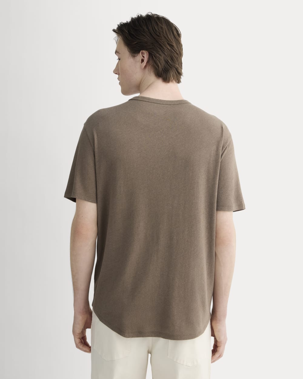 The Cotton Linen Tee | Deep Taupe - Image 4