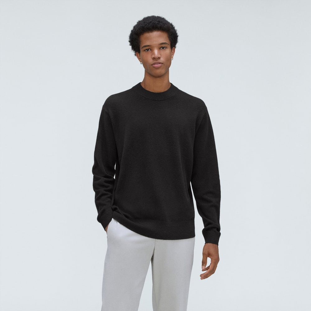The Merino-Blend Crewneck Sweater | Black