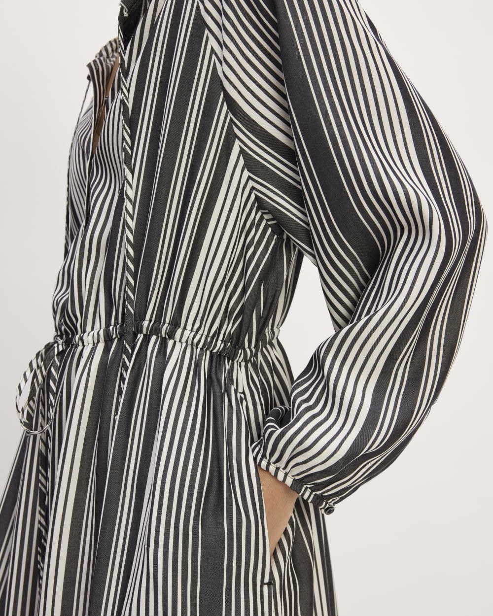 The TENCEL? Gathered Maxi Dress | Black / Bone - Image 5