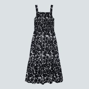 The Smock Dress | Black / Canvas Floral