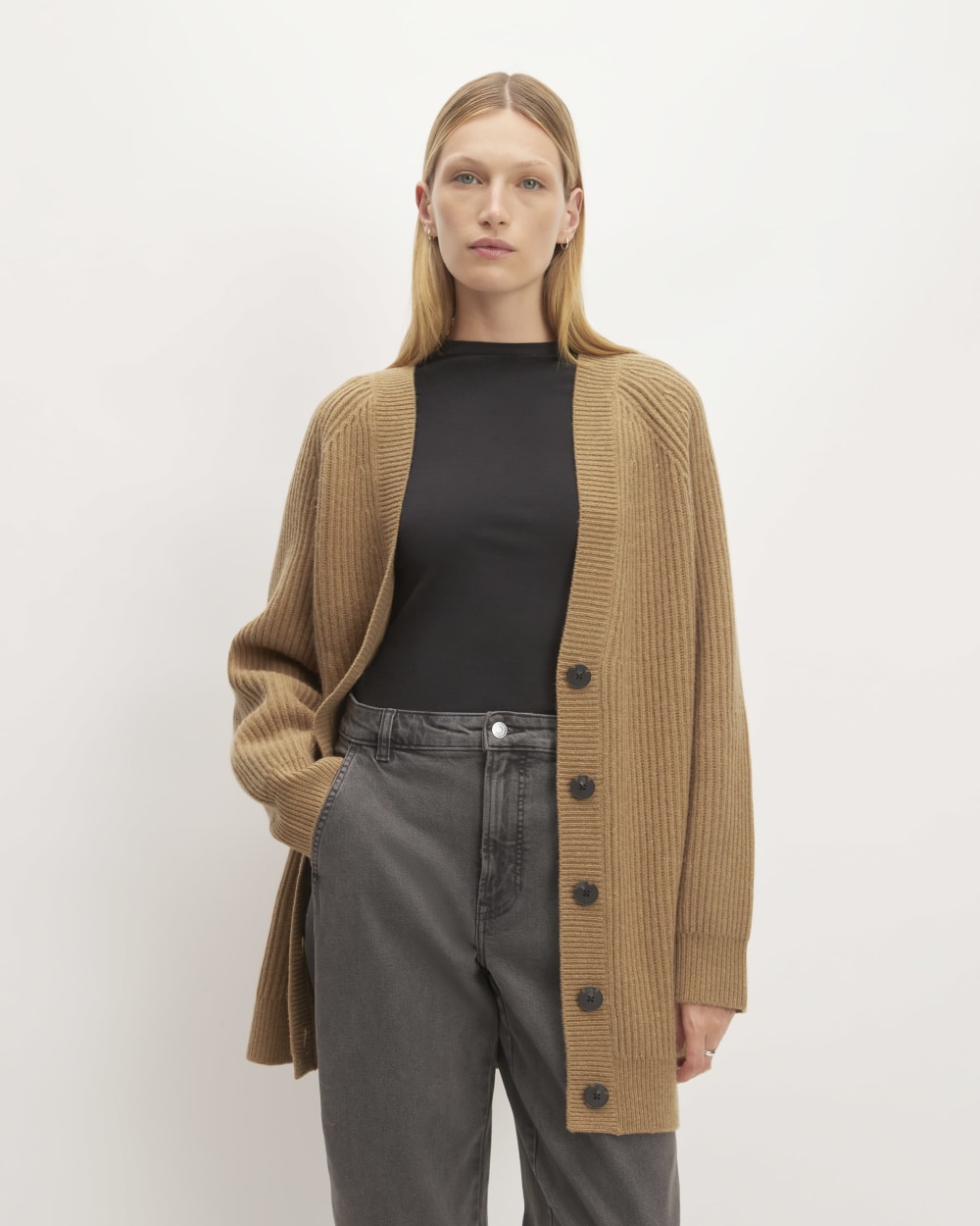 The Felted Merino Cocoon Cardigan | Deep Camel