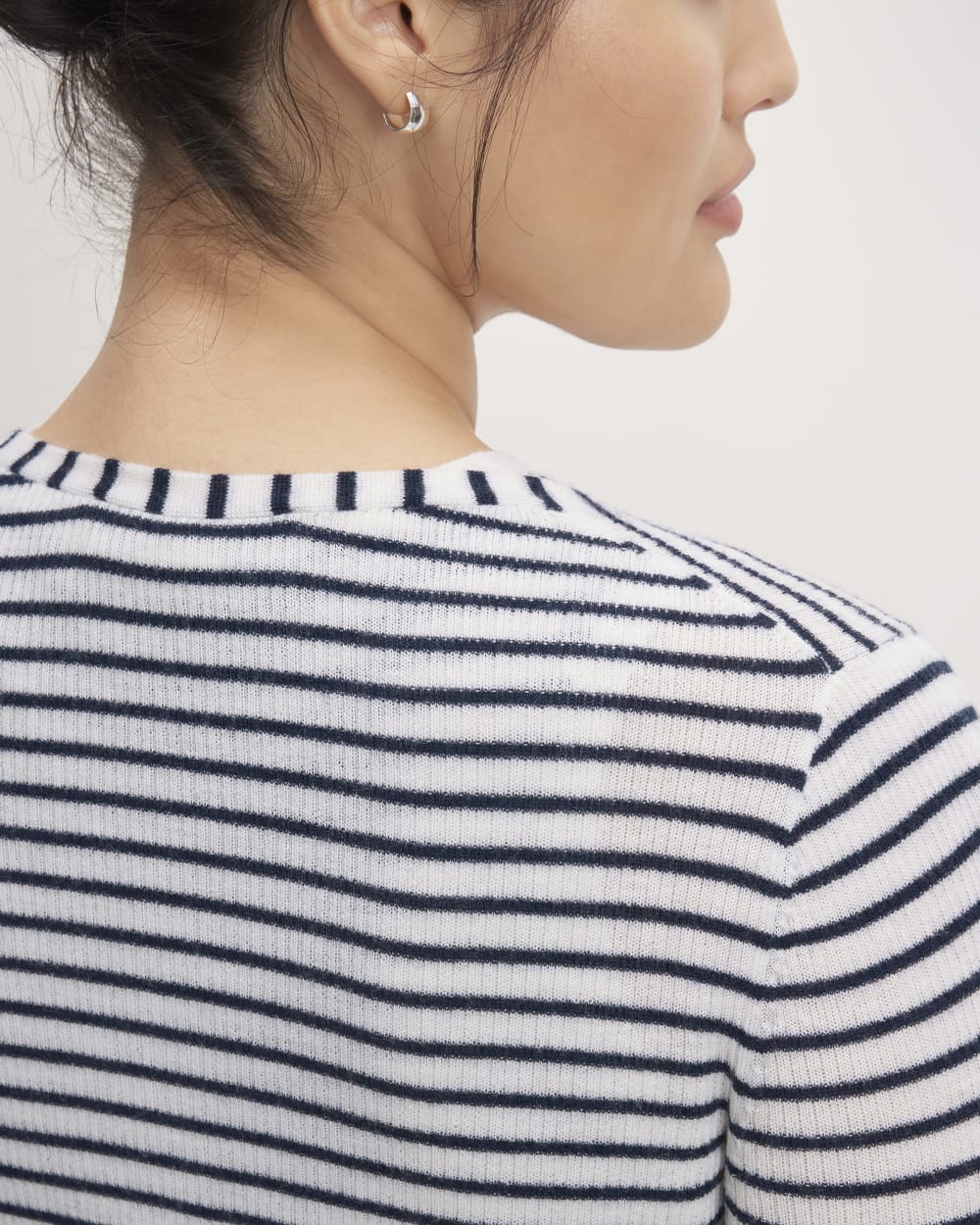 The Cardigan in Ultrasoft Merino | Bone / Navy - Image 5