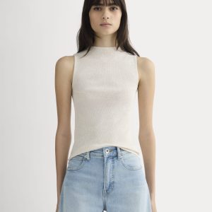 The Luxe Rib Funnel-Neck Tank | Heathered Oat