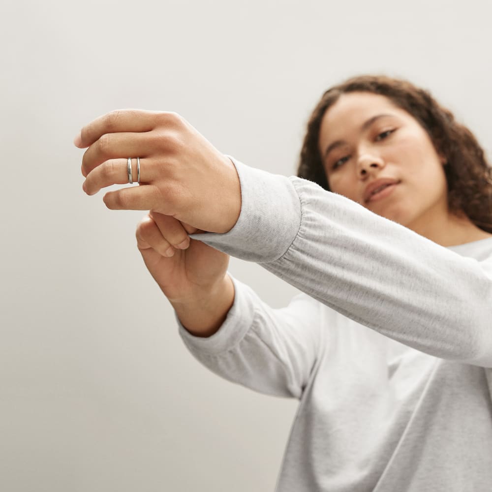 The Organic Cotton Long-Sleeve Tee | Heathered Grey - Image 3