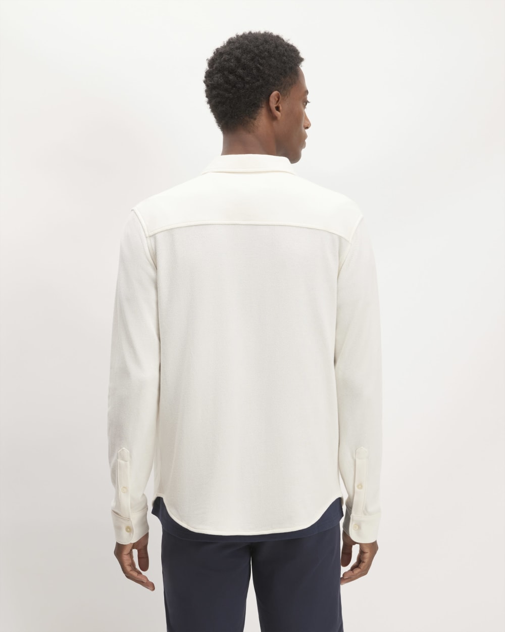 The Long-Sleeve Pique Shirt | Bone - Image 2