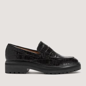 The Lug Loafer | Black Crocodile