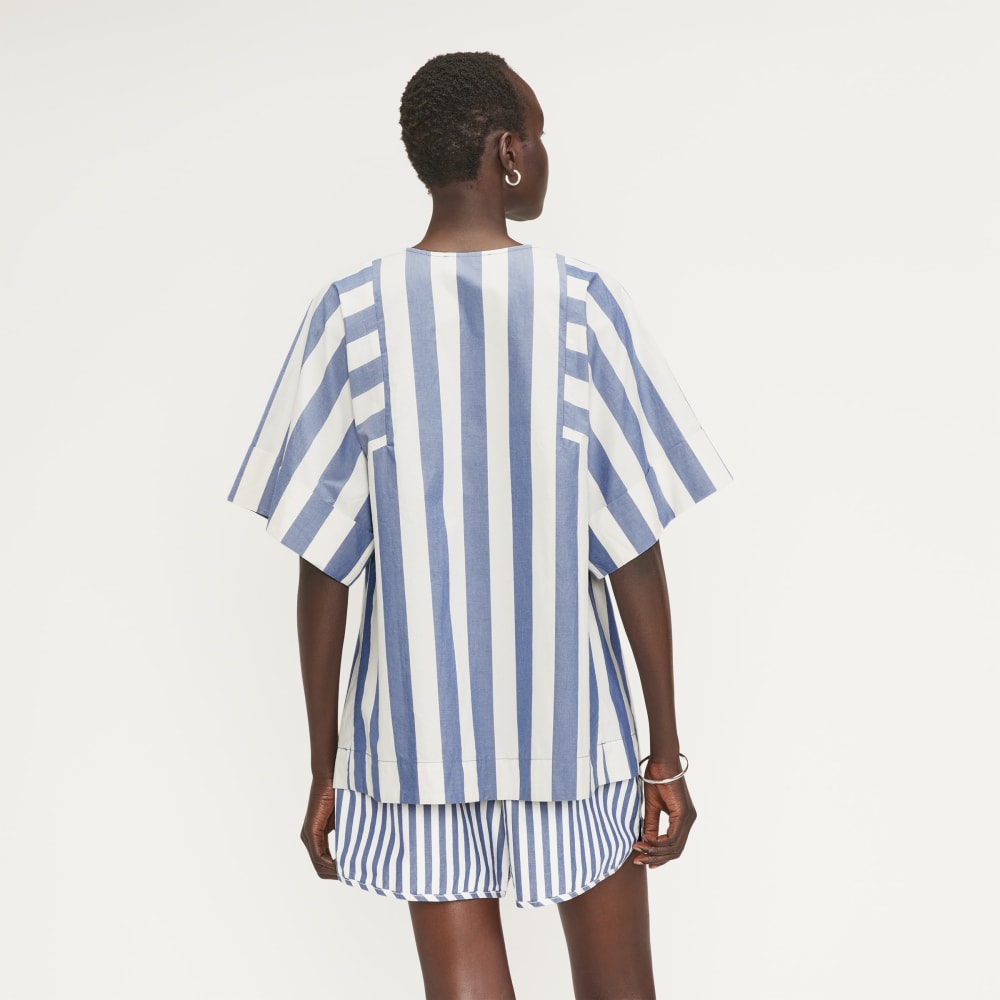 The Poplin Tunic | Mazarine Blue / Bone - Image 3
