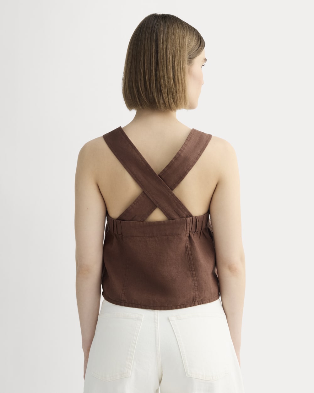 The Crossback Tank in Linen | Cedarwood - Image 5