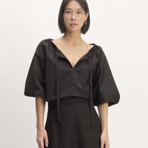 The Supima? Puff-Sleeve Top | Black