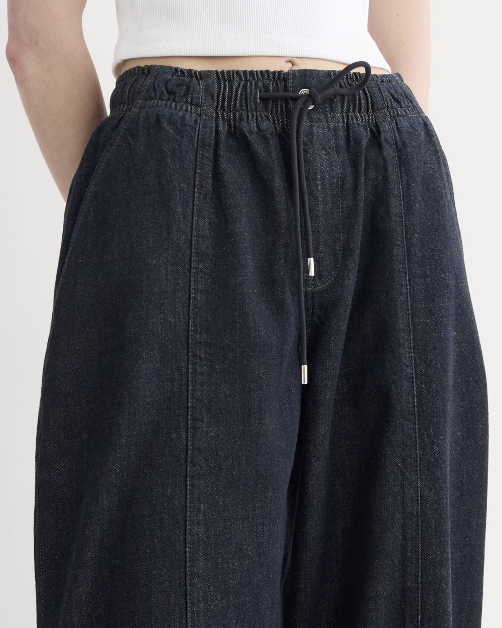The Drawstring Baggy Jean | Dark Indigo - Image 4