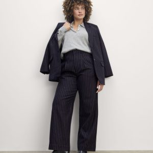 The Draper Pant in Wool | Navy / White